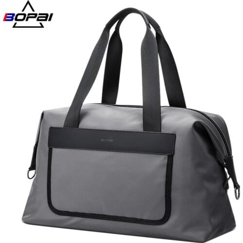 BOPAI Travel Duffel Bag For Men Large Capacity Luggage Male Sports Short Trip Wild Leisure Light Handbags With Shoes Pockets