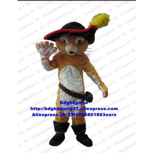 Puss The Boots Cat Mascot Costume Adult Cartoon Character Outfit Suit Kindergarten Pet Shop Movie Props CX4033 Free Shipping