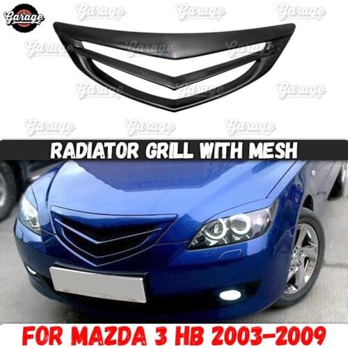 Radiator grille case for Mazda 3 HB BK 2003-2009 strips style ABS plastic accessories protective body kit car styling tuning