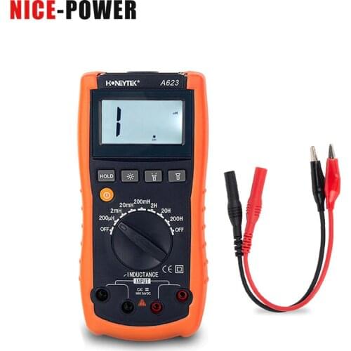 A623 Digital Multimeter Lcr Meter Inductance Mini Meter Tester Set Of Probes Feelers For Tester 200μH-200H Inductances Data HOLD