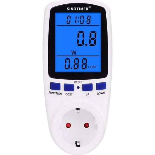 EU US UK FR BR AU Socket Digital Wattmeter Power Consumption Watt Energy Meter KWh AC 230V 120V Electricity With Backlights
