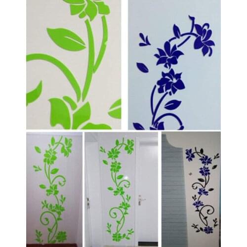 DIY 3D Vase Flower Tree Removable Art Vinyl Wall Stickers Decal Mural Home Decor For Home Bedroom TV Background Decoration