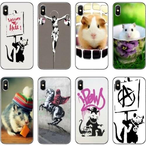For Samsung Galaxy S10 Lite S9 S8 S7 S6 edge Plus S5 S4 Note 9 8 5 4 mini cover case Graffiti Rat Wearing Glasses Ist Banksy