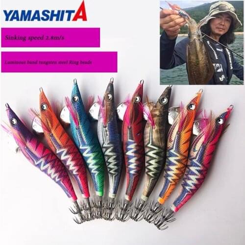 Rock Japan Wood Shrimp Luminous Squid Hook Fluorescent Boat Lure Fishing Lures Soft Fake Shrimp Squid Bait Tackle Accessories