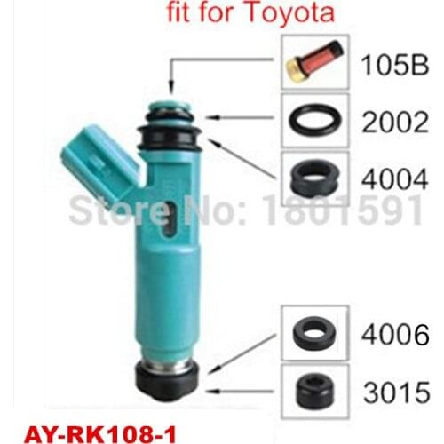 Hot sale in aftermarket Fuel Injector repair ktis for 23250-22040 195500-3110 for toyota 1.8L replacement parts (AY-RK108-1)