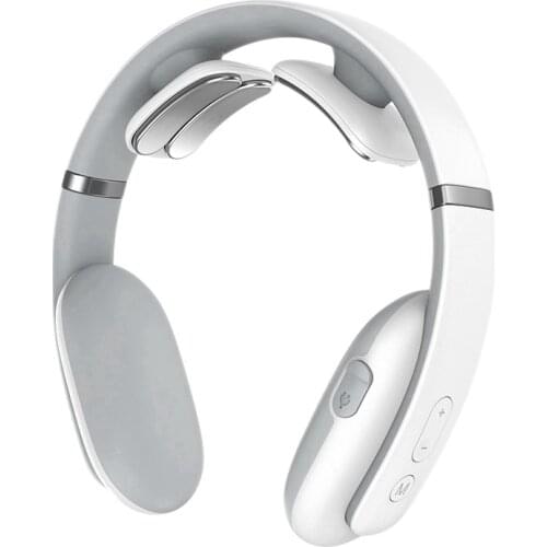 Hot Compress Neck Massager Wireless Neck Massager Electric Smart Pulse Relieve Pain Voice Prompt Cervical Massage