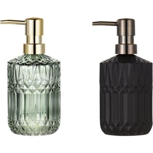 HLZS-400Ml Soap Dispenser Chic Glass Refill Empty Bottle Home Hotel Bathroom Conditioner Hand Soap Shampoo Bottle