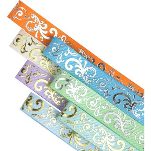 HSDRibbon 22mm 7/8inch HSD-Genuine Pattern Foil Printed on Grosgrain Ribbon
