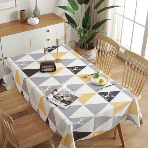 Living Room Kitchen Tablecloth Geometric Printing Tablecloth Cover Towel Hit Color Rectangular Home Dining Table Cloth 2020