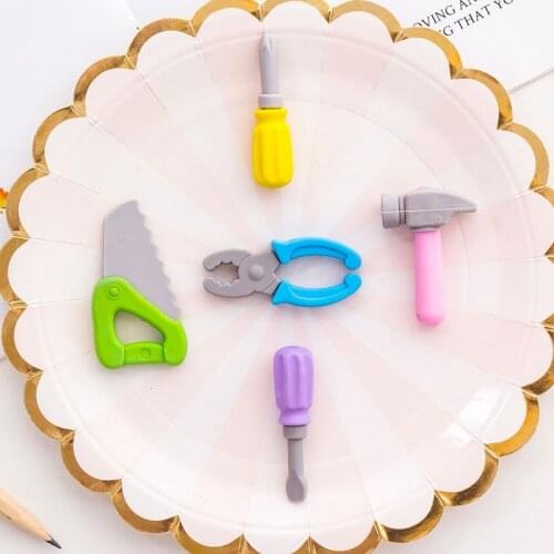 Cute pencil eraser set 60 Pcs Cartoon tool Shape detachable Eraser Kawaii kids eraser for Child Creative Gift Student Stationery