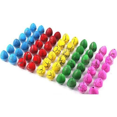 Multicolor 60pcs 2*3cm Kids Child Gag Toy Magic Inflatable Hatching Dinosaur Add Water Growing Dino Eggs YH143