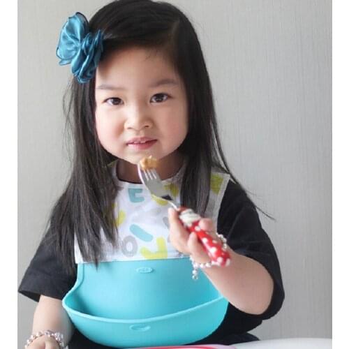 Cartoon Waterproof Children Eat Pockets Baby Silicone Bibs Baby Food Meal Pocket Baby Cute Cartoon Lunch Bibs