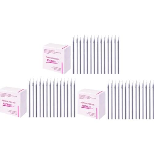 Set of 300, Body Piercing Needles Gauge 16G for Lip Nose Tattoo Supplies