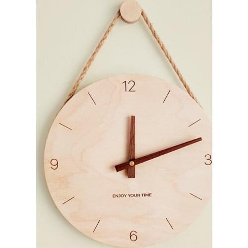 Wooden lanyard creative Wall Clock Nordic Japanese-style hot-selling clocks home living room clock decoration Wall Clock