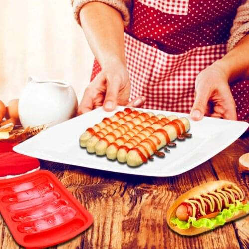New 1Pcs Sausage Maker Silicone Mold DIY Hot Dog Handmade ham sausage mould 6 in 1 Kitchen Making and Refrigerated Hot Dog tool