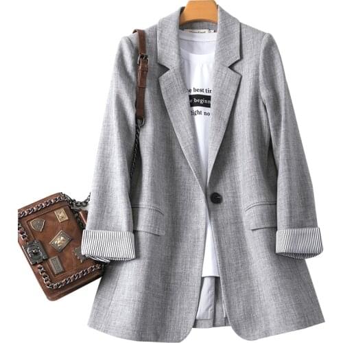 2020 New Fashion Business Plaid Suits Women Work Office Ladies Long Sleeve Spring Casual Blazer