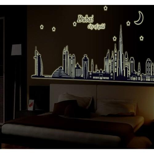 New product Luminous dubai silhouette sitting room bedroom home decoration wall stickers in the wall to stick on the wall