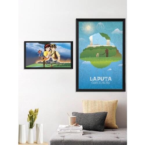 Castle In The Sky Anime Miyazaki Hayao Cartoon Poster Room Decor Gift Wall Stiker Art Silk Prints Home