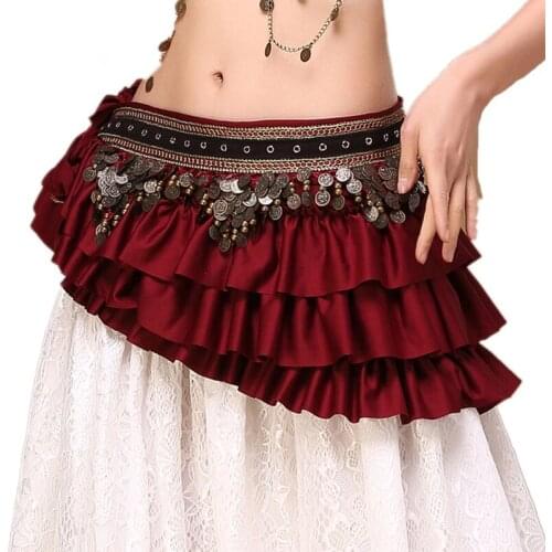 2019 New Tribal Bellydance Clothes Gypsy Costume Accessories Fringe Wrap Coins Belts Hip Scarf Belly Dance Belt X