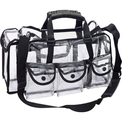 Transparent Storage Waterproof Clear Cosmetic Organizer Toiletry PVC Travel Wash Makeup Pouch Bag with Shoulder Strap