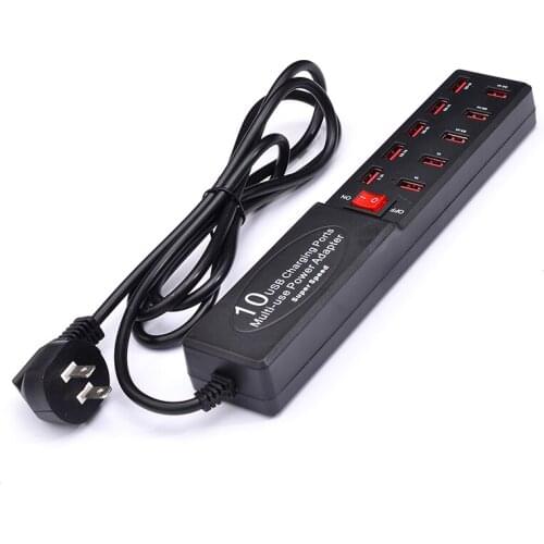 Go2linK Multi 10 Port USB Wall Charger 7A Desktop Intelligent Charging Stations for iPhone 8 8X for Samsung S8 Note 4