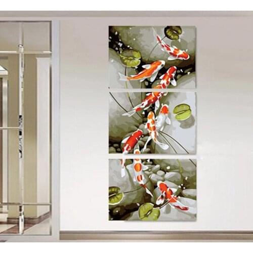 Triptych fish Diamond painting accessories Cross Stitch kits,Diamond Embroidery swan Mosaic home decor,Free shipping WW026