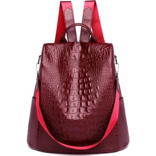 Large Capacity Leather Womens Bag Travel Bag Anti Theft Student Schoolbag New Style Backpack Single Shoulder Messenger Bag