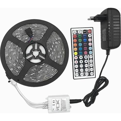 5m 10m Waterproof LED RGBW RGBWW RGB strip light SMD 5050 Light Remote control Power Adapter RGB Fita Ribbon Lamp led strip set