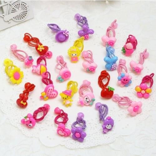 10Pcs/Lot Kawaii Girl Hairpin Elastic Hair Bands Cute BB Duck Clip Cartoon Bow Flower Hairpin Barrette Headwear Hair Accessories