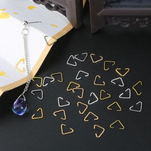 100pcs/20pcs 6x10mm Triangle Clasps Buckle Loops Jump Rings Split Rings Connectors Clasps Hooks for Jewelry Making Accessories