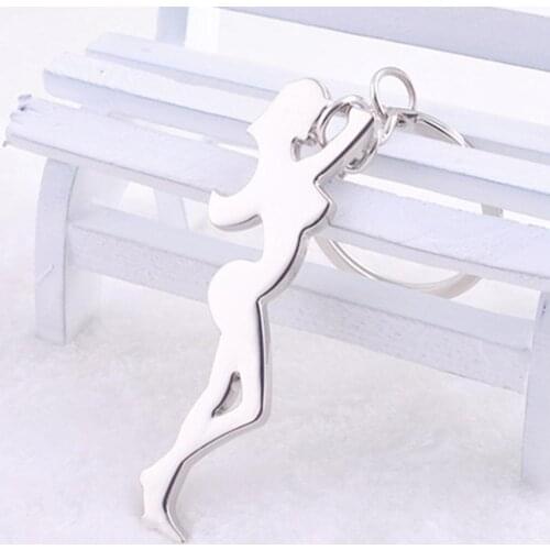 Sexy Women Keychain Metal Beauty Lady Key Ring Pendant Chain Hand Bag Accessories Old Fashion Key Chain Metal Beer Bottle Opener