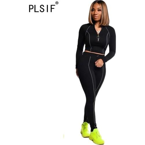 New fashion long sleeve 2 pieces tops and long pant lady casual two pieces outfits for women matching suit set