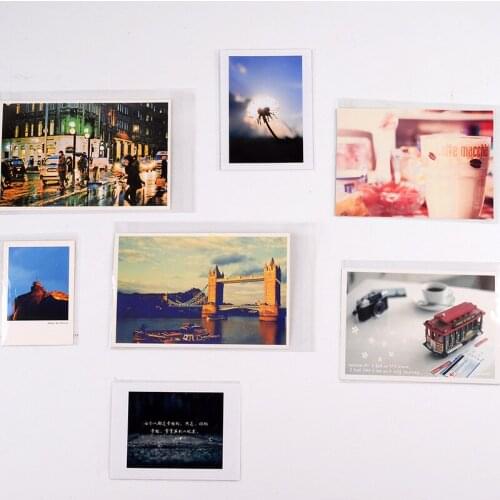 10pcs/set Creative Transparent Cover Bags for 3 4 5 6 inch Photo Ticket kpop Lomo Cards Photocards Protective Self-adhesive Bags