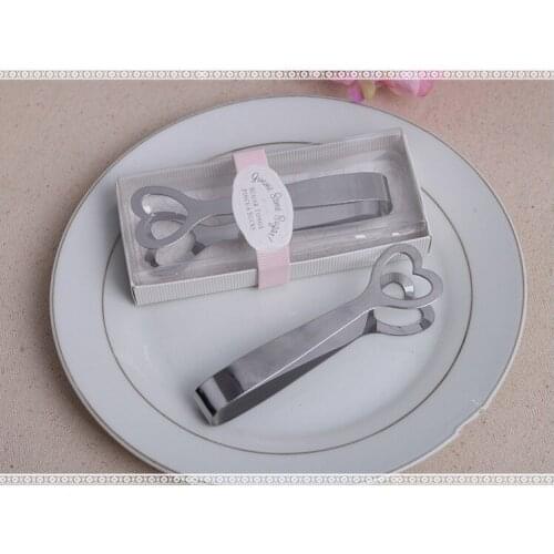 20pcs Stainless steel heart-shaped Sugar clip Wedding Favor Wedding game prizes ice folder