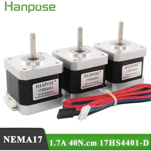 3PCS Nema17 Stepper Motor 42 motor Nema17 motor 4-lead1.7A 17HS4401-D motor for 3D Printer CNC XYZ