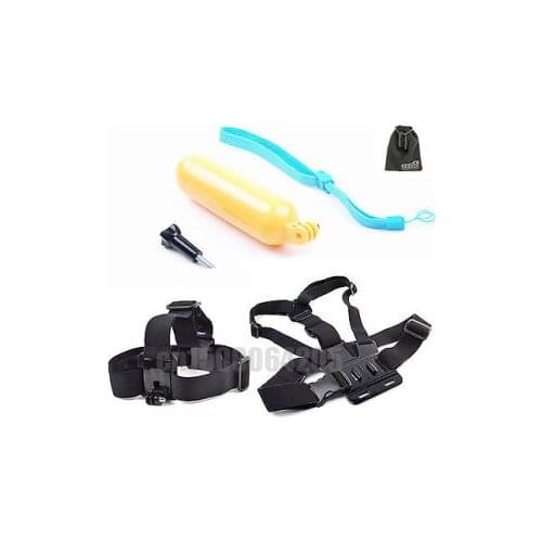 4 in 1 Chest/Head Belt Mount Floating Handle Grip with screw & shoot Storage Pouch For GoPro Hero4 Hero 4 3+ 3