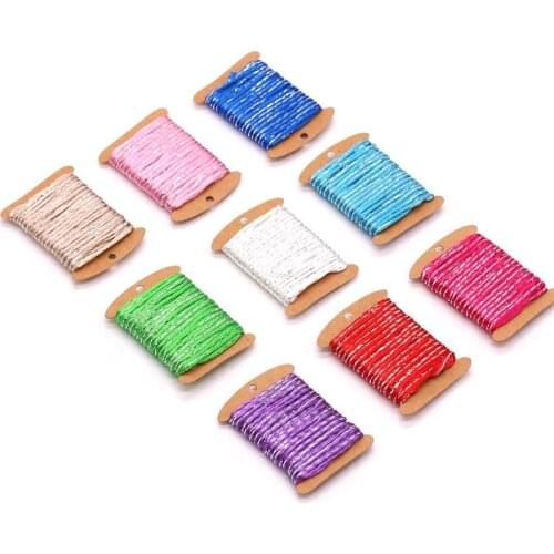 5M / diameter 2MM silver silk two-color rope DIY hand-woven color matching color gift wrapping scissors wedding birthday party d