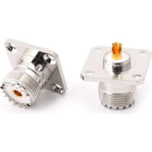 5pcs UHF SO239 Female Flange Panel Chassis Deck Mount Adapter Connector Straight L4MB