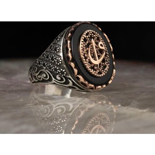 925 sterling Silver Face Aleph Vav Written Onyx Stone