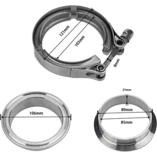 A3490 3.5inch V Band Flange Clamp Modified Stainless Steel Exhaust Flange Clamp for Cars автомобильные товары Little Accessories