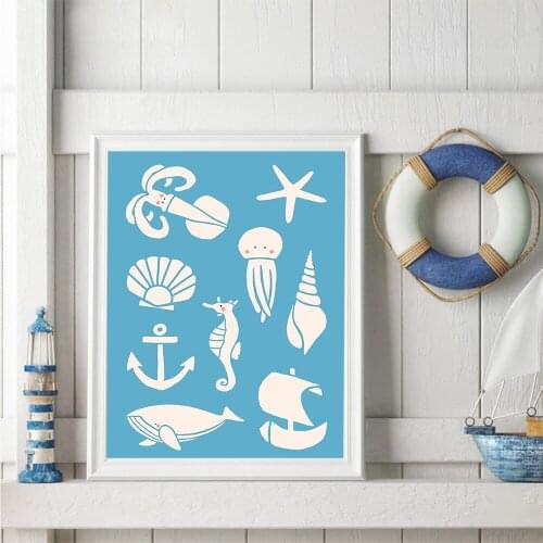 Abstract marine organism Print On Canvas No Frame Video Game Wall Pictures Print For Gamer Room Decoration Home Decor Cuadros