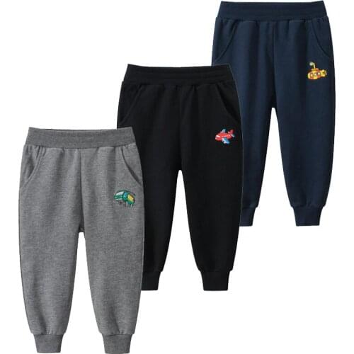 Boy Pants Fashion Spring Autumn Cotton Sport Pants Enfant Cartoon embroidery Kids trousers Children Leisure Trousers Kid Clothes