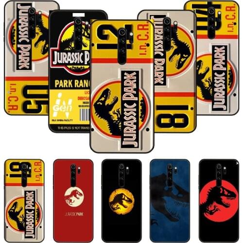 Phone Case For Xiaomi Redmi Note 8 8T 7 7A 9 9S 8A 4 5 Pro Black Cover Shell 3D Coque Luxury Back Fashion Jurassic Park plate