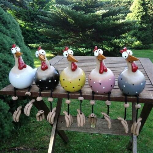 Yard Art Decor Chicken Garden Lawn Plug Hen Rooster Ornaments Hens Bird Statues Edge Seater Indoor Outdoor Backyard Decorations
