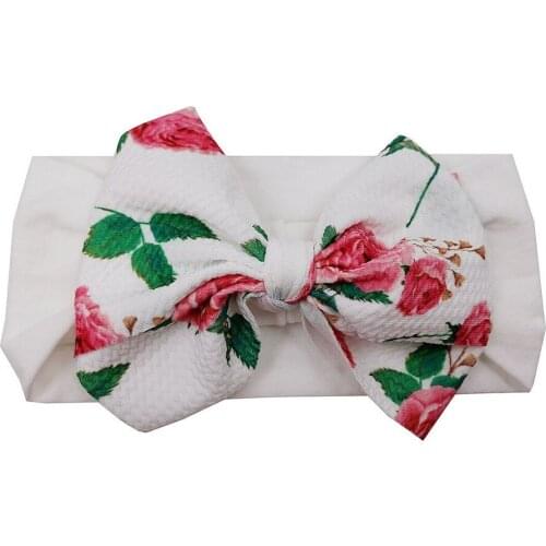 Baby Hair Band Accessories Infant Baby Girl Cute Print Headband Newborn Bowknot Headwear Headdress Elastic Headbands Photo Props