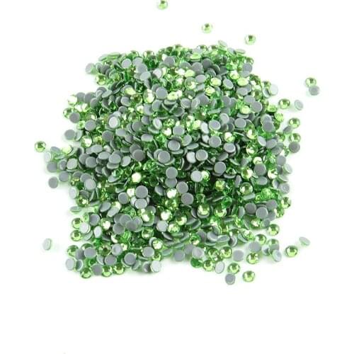 DIY,Hotfix Rhinestone,ss20 100gross/bag Light Green Round Glass FlatBack Crystal Rhinestone For Clothes,Shoes,Pants,Dress