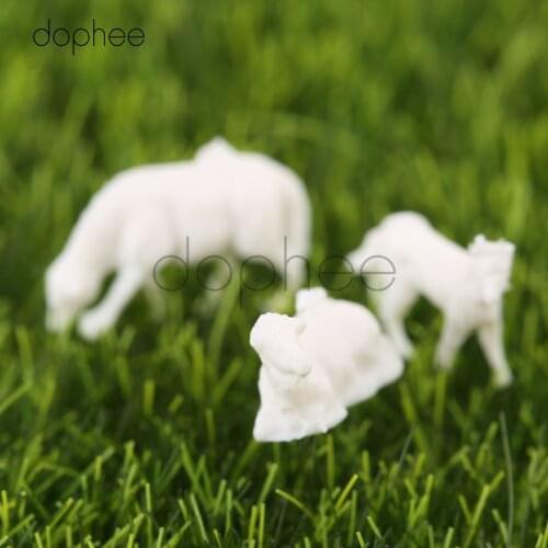 Dophee 30pcs 1:87 UnPainted White Farm Animals Sheep HO Scale Model for train mode doll house room box house model