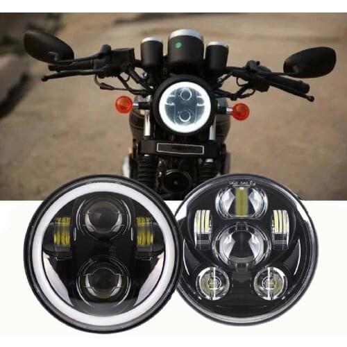 5.75" Motorcycle Projector LED Headlight For Motorcycle Bobber Cafe Racer 45W 40W Headlights