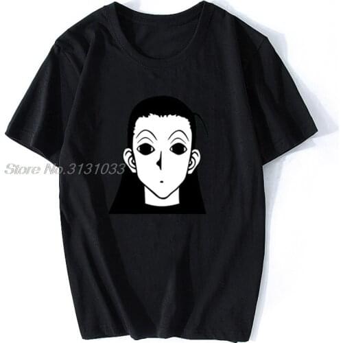 Anime Men T-shirt Illumi Zoldyck HunterXHunter Tshirt Women T Shirt Summer Short Sleeve Cotton Tees Tops Harajuku Streetwear