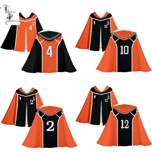 Haikyuu!! 3D Printing Japanese Anime Cloak Cape Cosplay Women/Men Fashion Casual Cool Coat Costumes